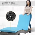 thumbnail image 4 of Outsunny Chaise Longue en Osier avec Coussin et Roues pour Patio, Terrasse, Bleu Ciel, 4 of 9