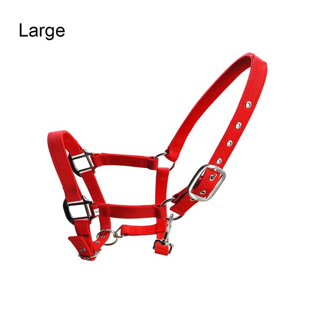 tredstone Collier de Tête de Poney Rembourré Grande Résilience Protection Artisanat Antirouille Solidité Équipement Fournitures de Cheval Solidité Selle de Course Rouge G