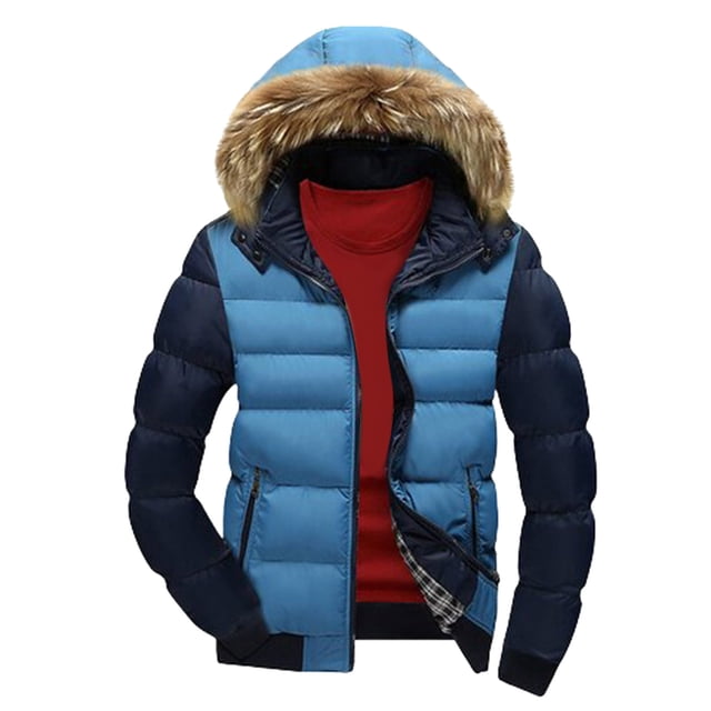 EGNMCR Vestes pour Hommes Veste à Capuche pour Homme Col Hiver Décontracté Rembourrée en Coton
