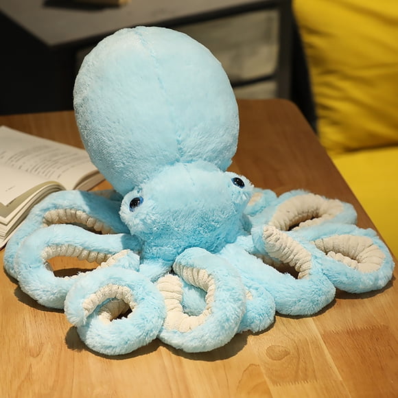 WLOELOEW Light Blue Cute Simulation Octopus- Toy Filled Stuffed Animals Pendant Home Decoration Cute Pillows 30Cm