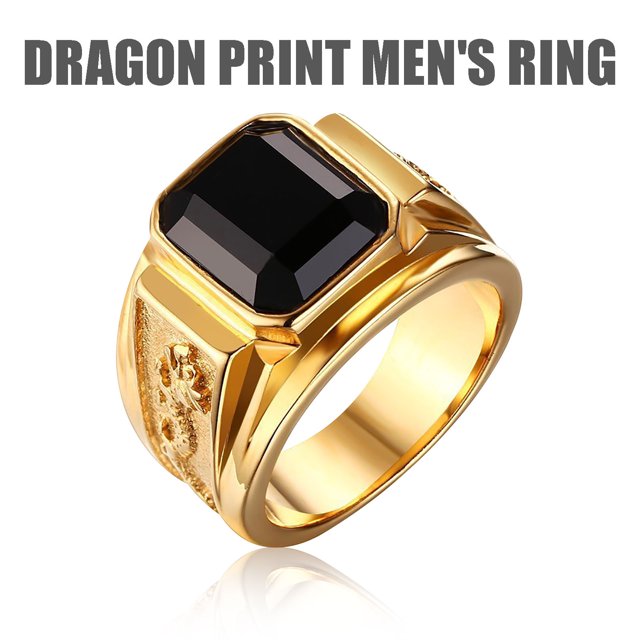 EGNMCR Rings New Style Dragon Pattern Set Diamond Ring For Men Retro Show Personality fashion ring