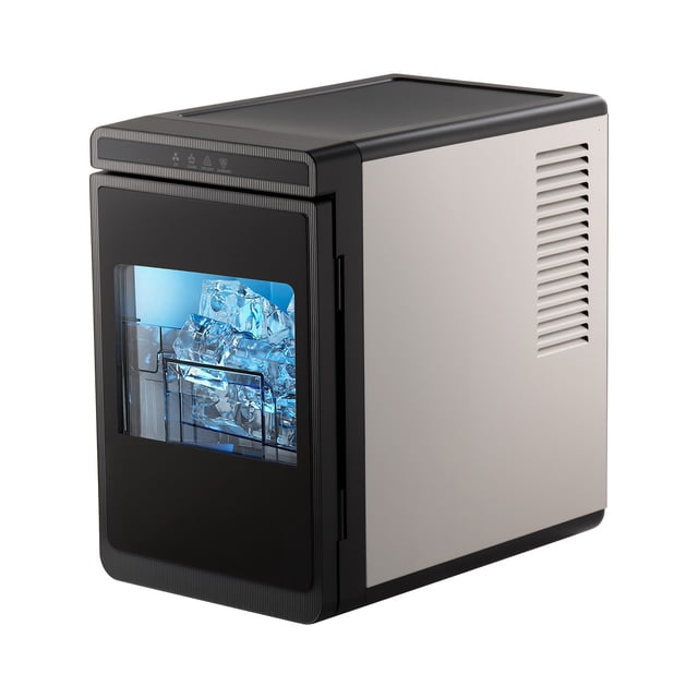 KFFKFF Countertop Ice Maker, 22 lbs per Day, Self-Cleaning Portable Machine with Tong, Drawer-Style Ice Access, Ice-Making Machine