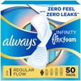 thumbnail image 1 of Always Infinity FlexFoam Pads for Women, Size 1, Regular Pad with Wings, Unscented, 50 Count, 1 of 20