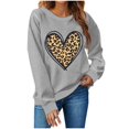 thumbnail image 2 of Chemise de Saint-Valentin pour Femmes 2024 Col Rond Chemises Décontractées Cœur d'Amour Graphiques Tees Manches Longues Amples Pull Tops Mode Vacances T-Shirt, 2 of 4