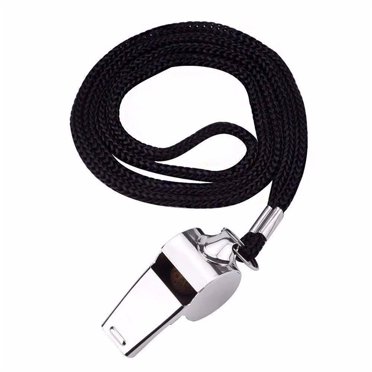 Antqov 1 Pce Arbitre en Métal Whistle Acier Inoxydable Extra Whistle avec Lanière pour Sports Scolaires Soccer Soccer Basketball, Accessoires pour la Maison
