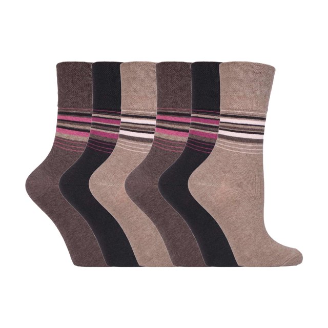 Gentle Grip - 6 Pairs Ladies Gentle Grip Non Elastic Crew Socks