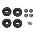 thumbnail image 2 of 4pcs RC Crawler Wheels Hub and Tires Set, Anti Scratch Plastic Aluminum Alloy Wheel Rim Kit for RC Car 120x46mm, 2 of 7