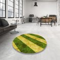 thumbnail image 4 of Ahgly Company Tapis d'Intérieur Lavable à la Machine, Carré, Transitionnel, Brun Doré Jaune, Tapis de Zone, 5 Pieds Carré, 4 of 7