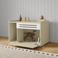 thumbnail image 1 of Yiwa Grand Meuble Cache-Litière pour Chat, Armoire Minimaliste Fermée avec Tablettes pour Rangement et Couvercle à Entrée Discrète Dissimulée dans un Coin, 1 of 8