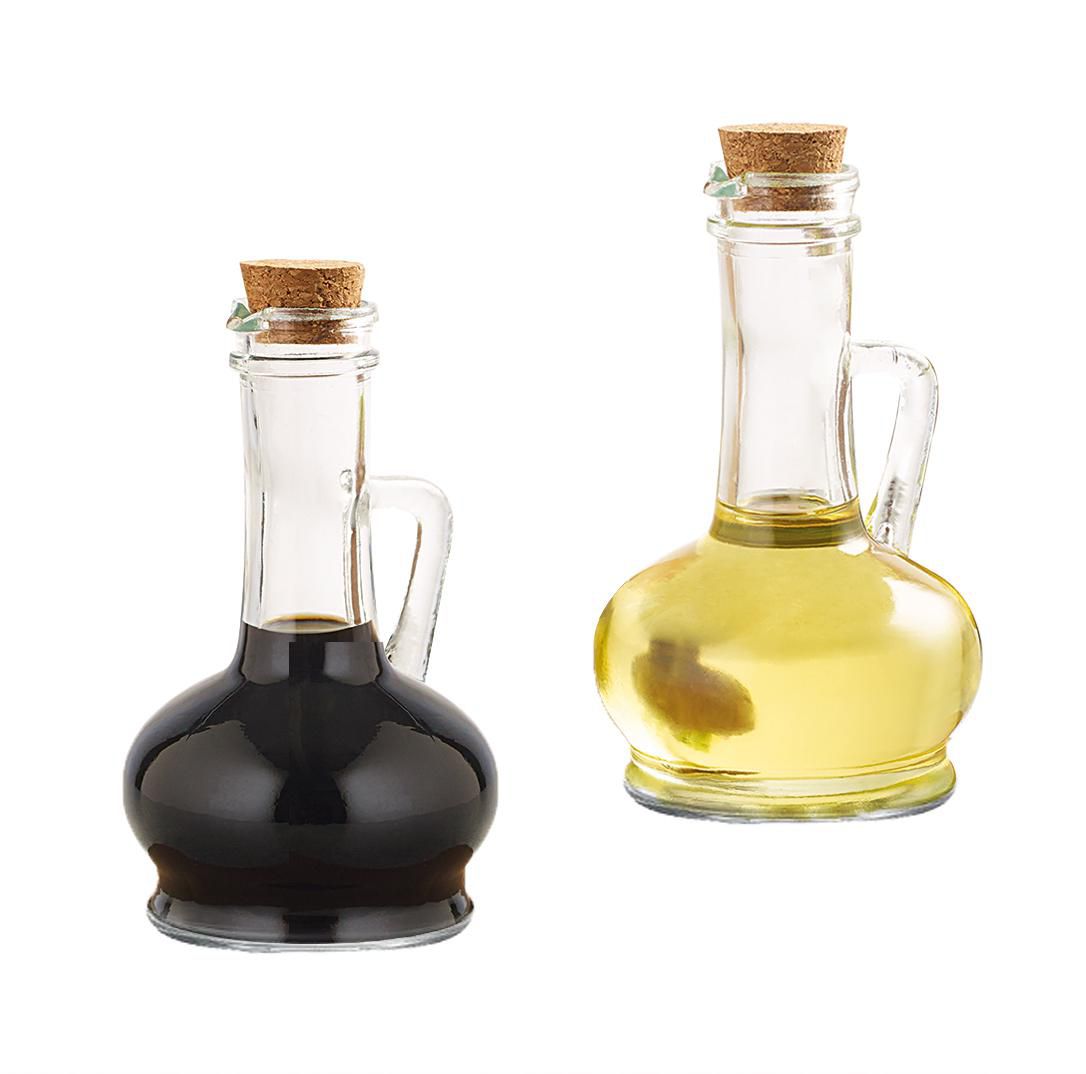 2PC Oil & Vinegar Set With Wood Tray