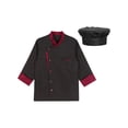 thumbnail image 3 of Aislor Unisex Chef Coat Men's Long Sleeve Chef Jacket with Chef Hat Restaurant Kitchen Cooking Chef Top Uniform Black XXL, 3 of 7