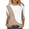 thumbnail image 1 of Hauts à Manches 3/4 pour Femmes Mode Imprimée T-Shirt Ample Mi-Longueur Blouse à Manches 3/4 Col Rond Hauts Décontractés T-Shirts en Coton T-Shirts pour Femmes Mode, 1 of 4