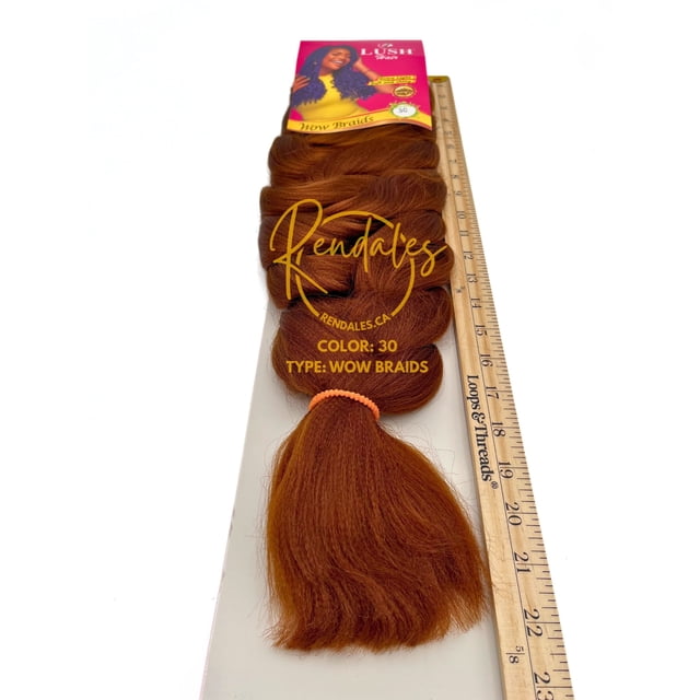 Lush Hair Wow Braids, Braiding Hair Extensions African Kinky, 82" Uncut Synthetic Fiber for Variety of Lengths, 100% Kanekalon, Soft & Shiny, Ready for Hot Water Use, 230g