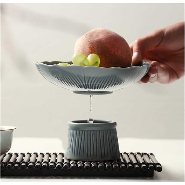 Fruit Basket for Kitchen,Small Side Table,Fruit Bowl Fruit Bowl Dessert Bowl Ceramic Bowl Ice Cream Bowl Side Bowl Indoor Table Fruit Bowl Kitchen Fruit Basket Pedestal Fruit Bowl,Small Kitchen Table