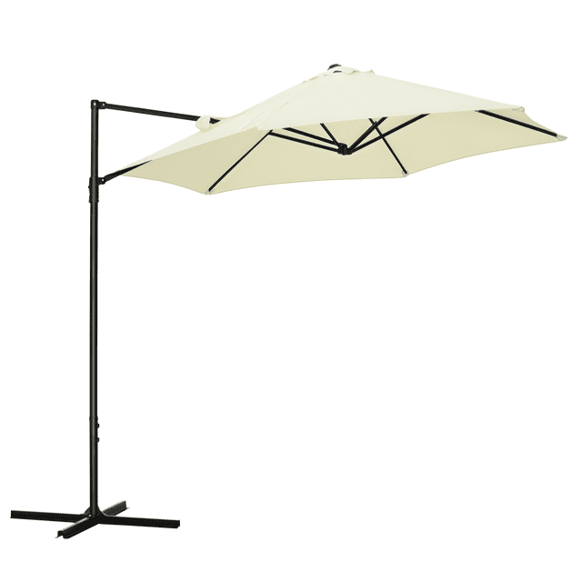 Outsunny Parasol de Patio Offset 8,5 Pi Rotation à 360° Cantilever Parasol Beige