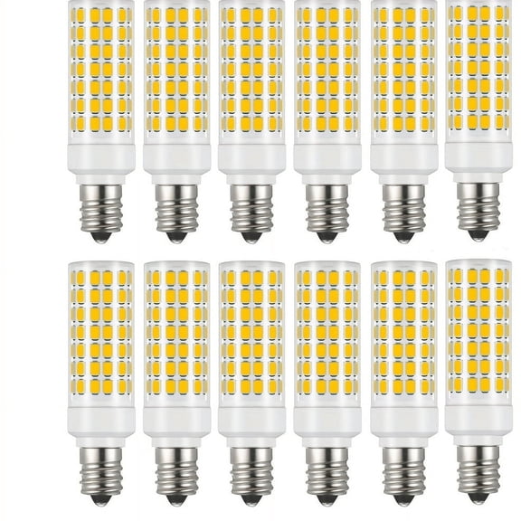 MesaSe 12pcs E12 10W LED Bulbs  Warm Yellow Light  110-220V - Ideal for Ceiling Fans  Chandeliers & Interior Lighting  Durable Plastic Shade  Residential Lighting|Uniform Lighting Solutio