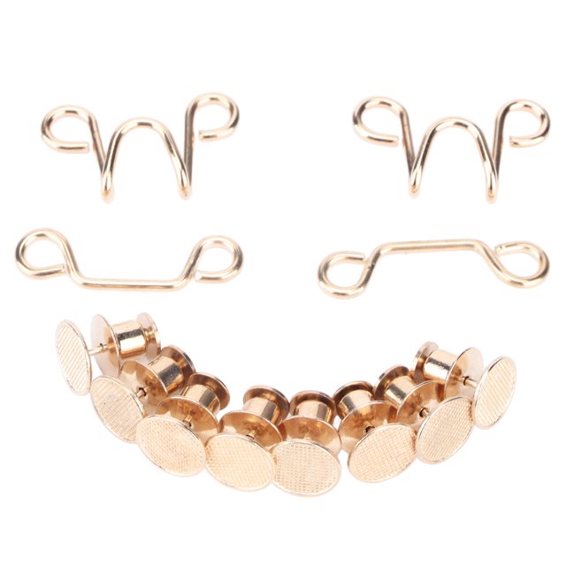 Boutons de Pantalon, Boucle de Taille Réglable Multifonctionnelle Réutilisable Sans Outil Ensemble de Boutons de Crochet Détachables pour Couture pour Jupes Cols Or