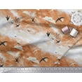 thumbnail image 3 of Soimoi Modal Satin Fabric Clouds & Flying Swift Bird Print Fabric by the Yard 42 Inch Wide, 3 of 3