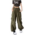 thumbnail image 1 of RKSTN Womens Pants Ladies' Solid Color High Waist Wide Leg Casual Drawstring Work Pants Loose Fitting Long Pants, 1 of 5