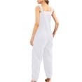 thumbnail image 5 of HAiming Women's Cotton Overalls Casual Loose Button Jumpsuits Adjustable Straps Wide Leg Rompers with Pockets, 5 of 5