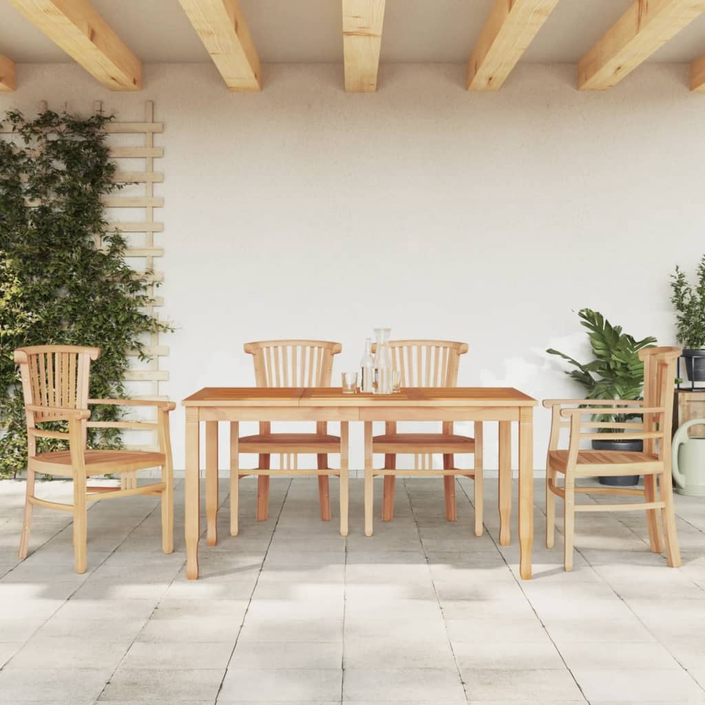 vidaXL Ensemble de Salle à Manger de Jardin 5 Pcs en Bois Massif de Teck