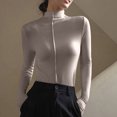 thumbnail image 4 of AherBiu Chandails à Manches Longues pour Femmes Couche de Base sous-Maillots Col Roulé Coupe Ajustée T-Shirts Blouse, 4 of 6