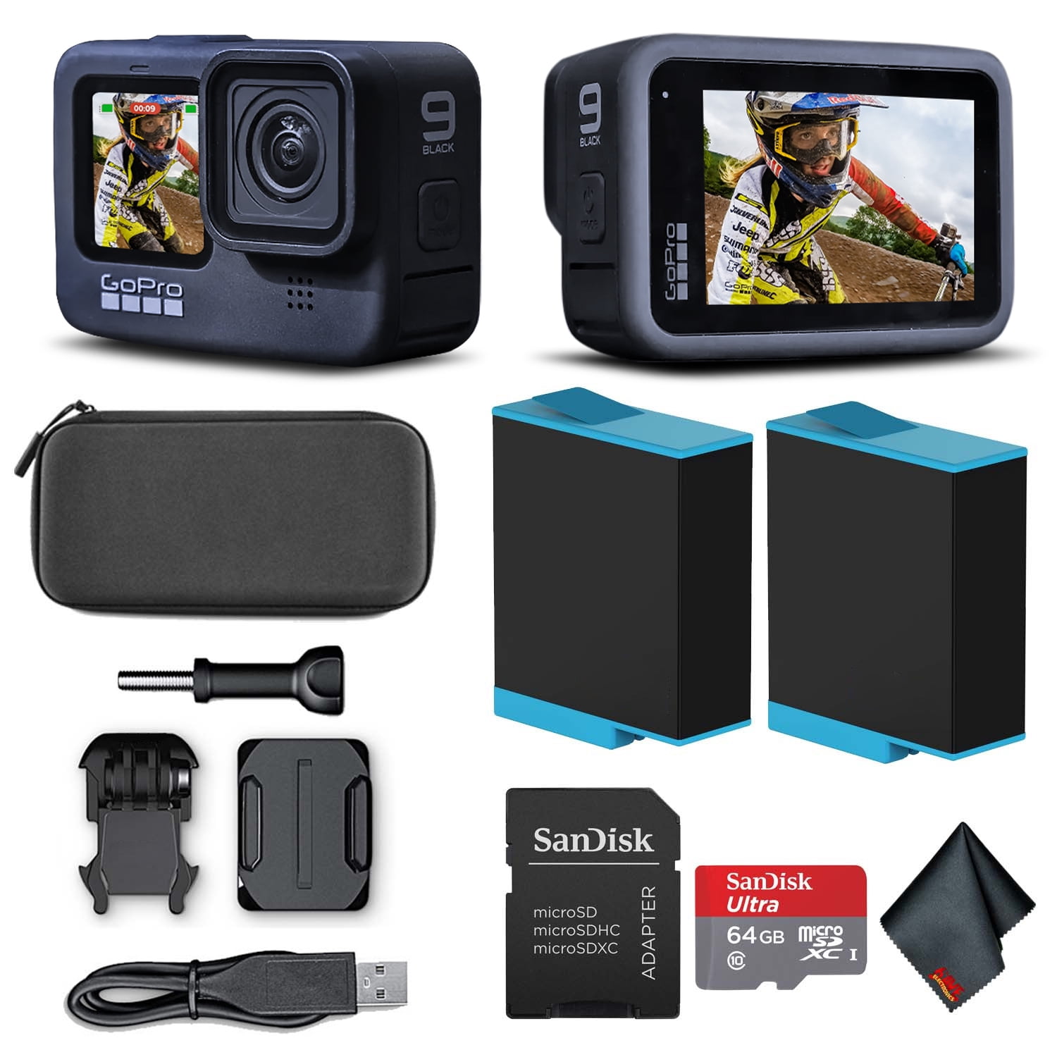 GoPro HERO9 (HERO 9) Black - Waterproof Action Camera + 64GB Card