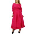 thumbnail image 4 of Bimba Robe Maxi Longue Décontractée en Coton pour Femme à Taille Smockée, 4 of 9