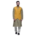 thumbnail image 1 of Atasi Traditional Printed Kurta Churidar Pajama Set With Nehru Jacket For Men, 1 of 5