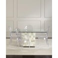 thumbnail image 2 of Heavenly Collection Clear Plastic Arm Chair Set of 6 for Dining Area, 2 of 9