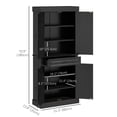 thumbnail image 3 of HOMCOM 71" Freestanding Kitchen Pantry with 4 Doors and Cabinet, Black, 3 of 10