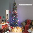 thumbnail image 2 of Gymax 8 FT Fiber Optic Artificial Christmas Tree Slim Pencil Xmas Tree w/ Colorful Lights & 889 Branch Tips, 2 of 10