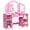 Pink, variant on Costway Vanity Table Set Makeup Dressing Study Table Tri Folding Mirror Pink