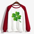 thumbnail image 4 of DPTALR Ladies Saint Patrick's Day Printed Round Neck Long Sleeved T-shirt Loose Top, 4 of 4