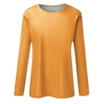 thumbnail image 4 of Timegard Womens Tops Long Sleeve Round Neck Solid Color Basic Tee Fall Casual Comfy Loose Tops Blouse, 4 of 5