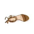 thumbnail image 4 of BLISSFUL STEP Sandales pour Femmes Unies d'Été à Talons Blocs à Lacets Marron 6,5, 4 of 7