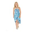 thumbnail image 1 of Robe Hawaïenne pour Fille en Palmiers Bleus Simples, 1 of 5
