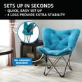 thumbnail image 4 of Mainstays Chaise papillon pliante, bleue, 4 of 8