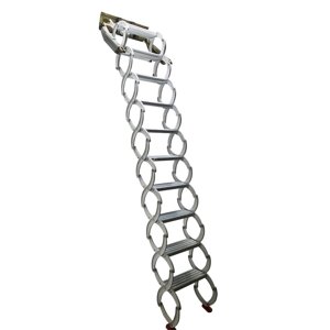 Échelles à pliage pliable à mur étroit 10+2 étapes Al-Mg Alliage blanc