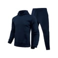 thumbnail image 1 of Innerwin Tracksuit Set Solid Color Men Sweatsuit Sports Hooded Athletic 2 Piece Jogging Suits Navy Blue S, 1 of 2