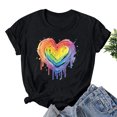 thumbnail image 2 of RKSTN Chemise de Fierté pour Femmes LGBT Coupe Ample Décontractée Tops Égalité Inspirante Été Mignon Cœur Imprimé Manches Courtes Col Rond Chemise de Fierté, 2 of 3