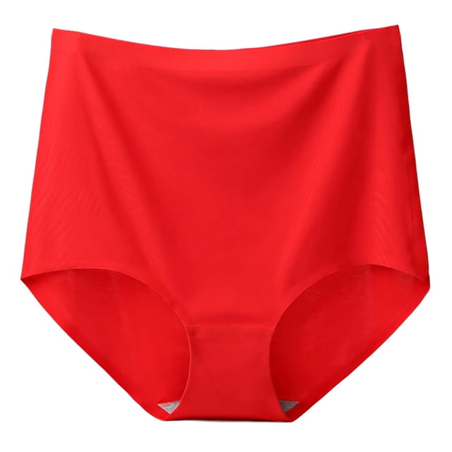 Bigersell Culottes Sans Coutures Grande Taille pour Femmes, Culottes Extensibles Taille Haute, Culottes Couvrantes pour Dames, sous-Vêtements Doux et Confortables, Culottes Invisibles, Rouge 4TG