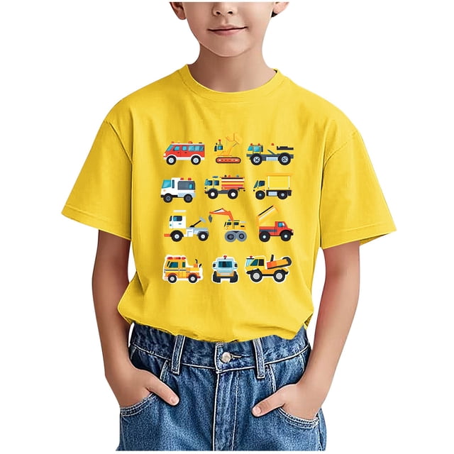 WRKEKC T-Shirts d'Été pour Garçons, T-Shirts Décontractés pour Garçons, T-Shirts Polyvalents Décontractés à Manches Courtes pour Enfants avec Motif Imprimé et Col Rond
