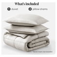 thumbnail image 4 of Bare Home Goose Down Alternative Comforter Set - 3 Piece Set - Queen, Stone - Modern Plaid/Pinstripe, 4 of 4