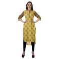 thumbnail image 2 of Moomaya Tunique en Coton à Manches Retroussables pour Femmes Kurti Imprimé Longueur Genou Kurta d'Été, 2 of 6