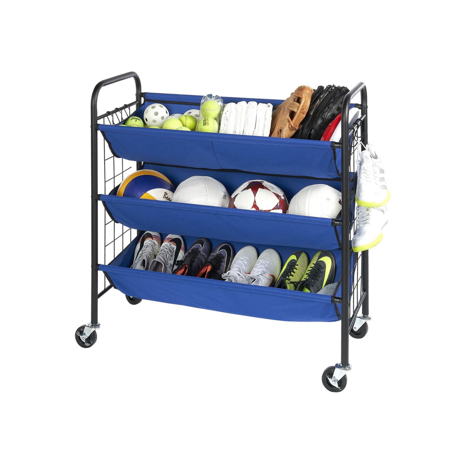 Organisateur de rangement de garage à 3 niveaux avec roulettes
