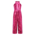 thumbnail image 4 of Moggemol Combinaison à Sequins pour Fille, Combinaison de Princesse, Pantalon Long, Robe de Cocktail, Rose Vif 12, 4 of 7