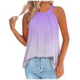 thumbnail image 1 of Timegard Womens Tank Tops Gradient Color Crew Neck Back Button Ruched Casual Sleeveless Tops Blouses, 1 of 3