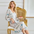 thumbnail image 3 of Robe de Chambre à Fermeture Éclair devant, Manches Courtes et Demi-Manches, Nuisette Zippée, Longue Robe de Chambre avec Poches, P-2TG, 3 of 10