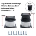 thumbnail image 4 of Unique Bargains Pieds de Meubles 2 Pieds en Acier Inoxydable pour Canapé Table Pieds Réglables Remplacement 4 Pcs, 4 of 7